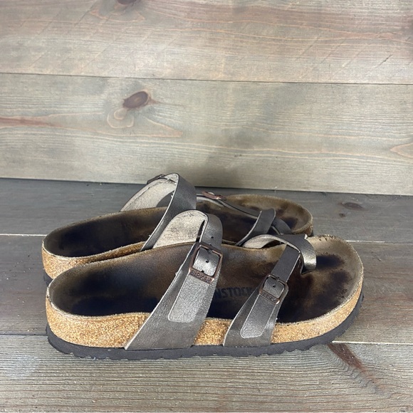 birkenstock mayari womens size 7 shoes brown strappy slip on comfort sandals - Picture 2 of 8